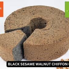 Black Sesame Walnut Chiffon Cake